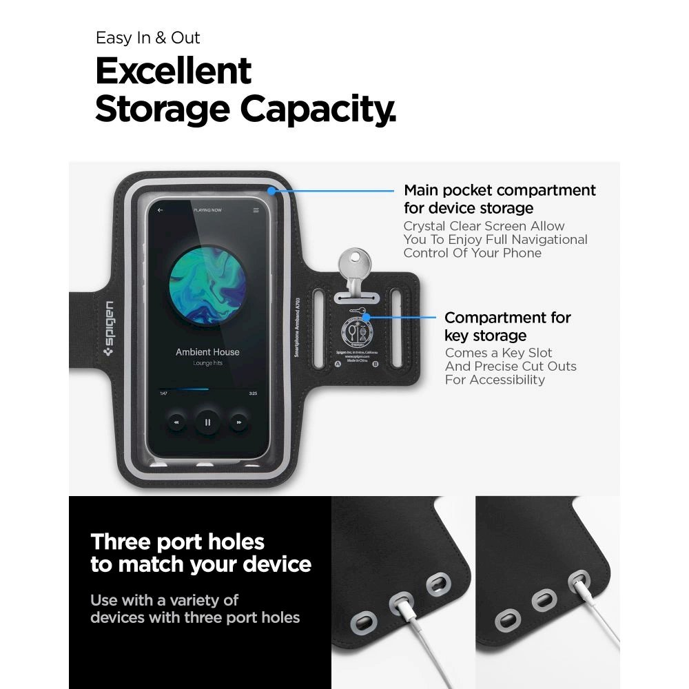 Sportinė rankovė Spigen A703 6.9" – juoda 5