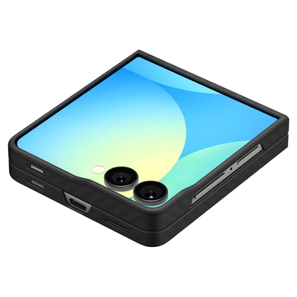 Samsung Galaxy Z Flip 7 dėklas Spigen AirSkin Aramid – juodas 9 Samsung Galaxy Z Flip 7 dėklas Spigen AirSkin Aramid – juodas 9