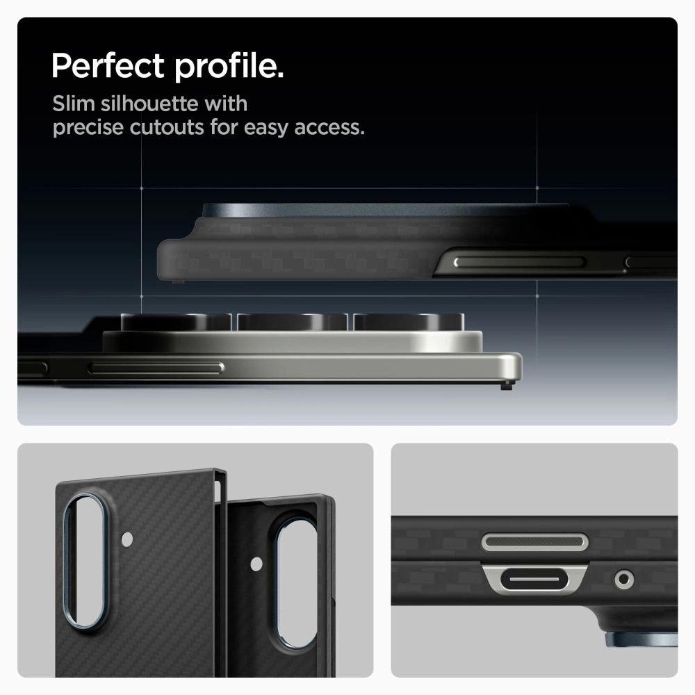 Samsung Galaxy Z Fold 7 Spigen AirSkin Aramid dėklas – juodas 4 Samsung Galaxy Z Fold 7 Spigen AirSkin Aramid dėklas – juodas 4