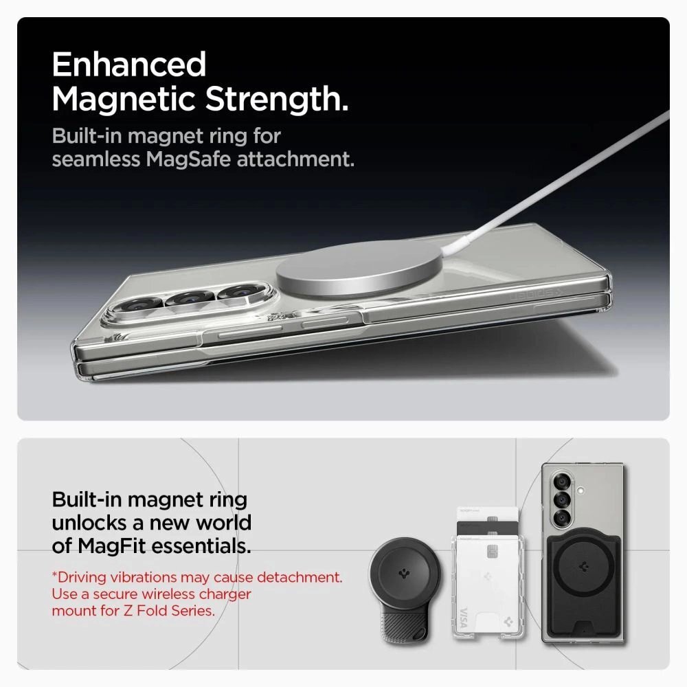 Samsung Galaxy Z Fold 7 Spigen AirSkin Mag MagSafe dėklas – skaidrus / baltas 4 Samsung Galaxy Z Fold 7 Spigen AirSkin Mag MagSafe dėklas – skaidrus / baltas 4