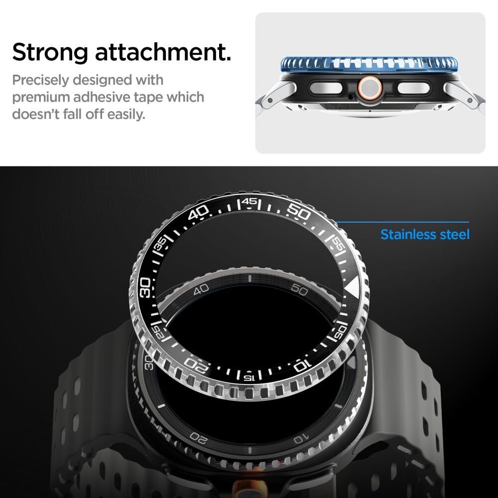 Samsung Galaxy Watch 8 Classic 46 mm Spigen Bezel Tune Pro Diver dėklas – juodas 13 Samsung Galaxy Watch 8 Classic 46 mm Spigen Bezel Tune Pro Diver dėklas – juodas 13