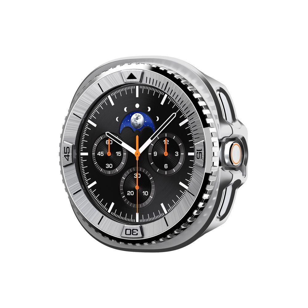 Samsung Galaxy Watch 8 Classic 46 mm Spigen Bezel Tune Pro Pilot dėklas – sidabrinis 1