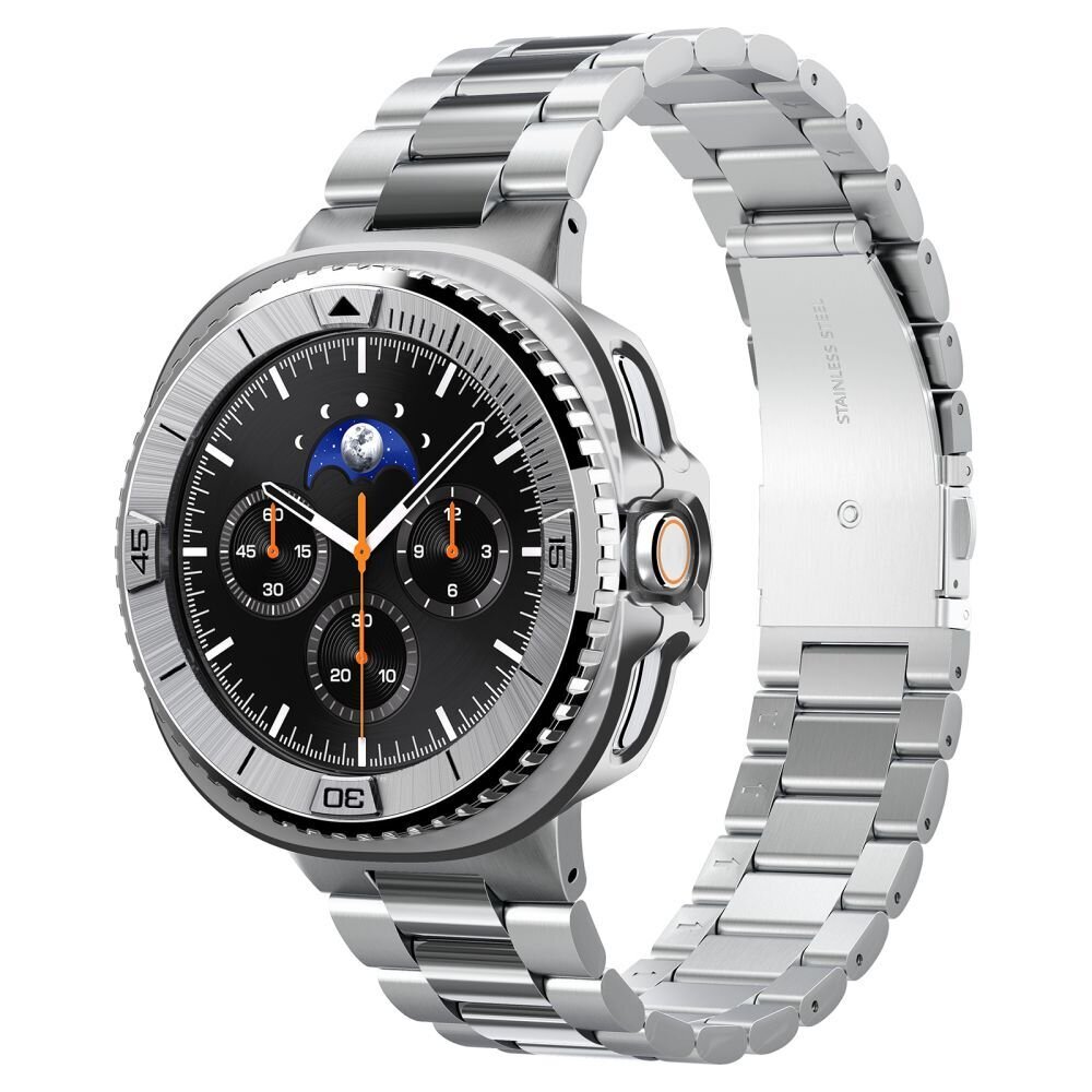 Samsung Galaxy Watch 8 Classic 46 mm Spigen Bezel Tune Pro Pilot dėklas – sidabrinis 3 Samsung Galaxy Watch 8 Classic 46 mm Spigen Bezel Tune Pro Pilot dėklas – sidabrinis 3