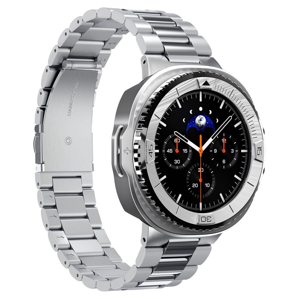 Samsung Galaxy Watch 8 Classic 46 mm Spigen Bezel Tune Pro Pilot dėklas – sidabrinis 7 Samsung Galaxy Watch 8 Classic 46 mm Spigen Bezel Tune Pro Pilot dėklas – sidabrinis 7
