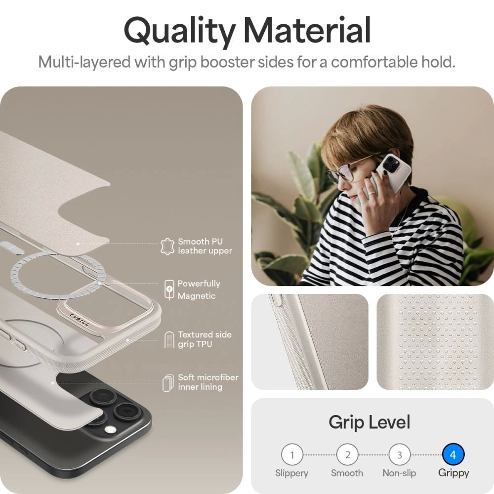 Spigen Cyrill Kajuk MagSafe iPhone 16 Pro Max Dėklas - Beige 9 Spigen Cyrill Kajuk MagSafe iPhone 16 Pro Max Dėklas - Beige 9