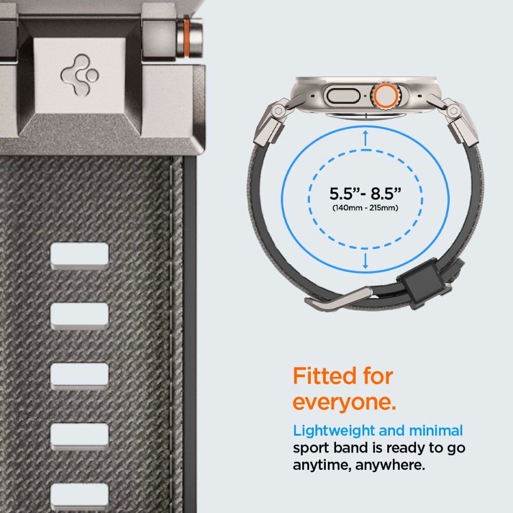 Apple Watch 44 / 45 / 46 / 49 mm Spigen DuraPro Armor dirželis – pilkas 9