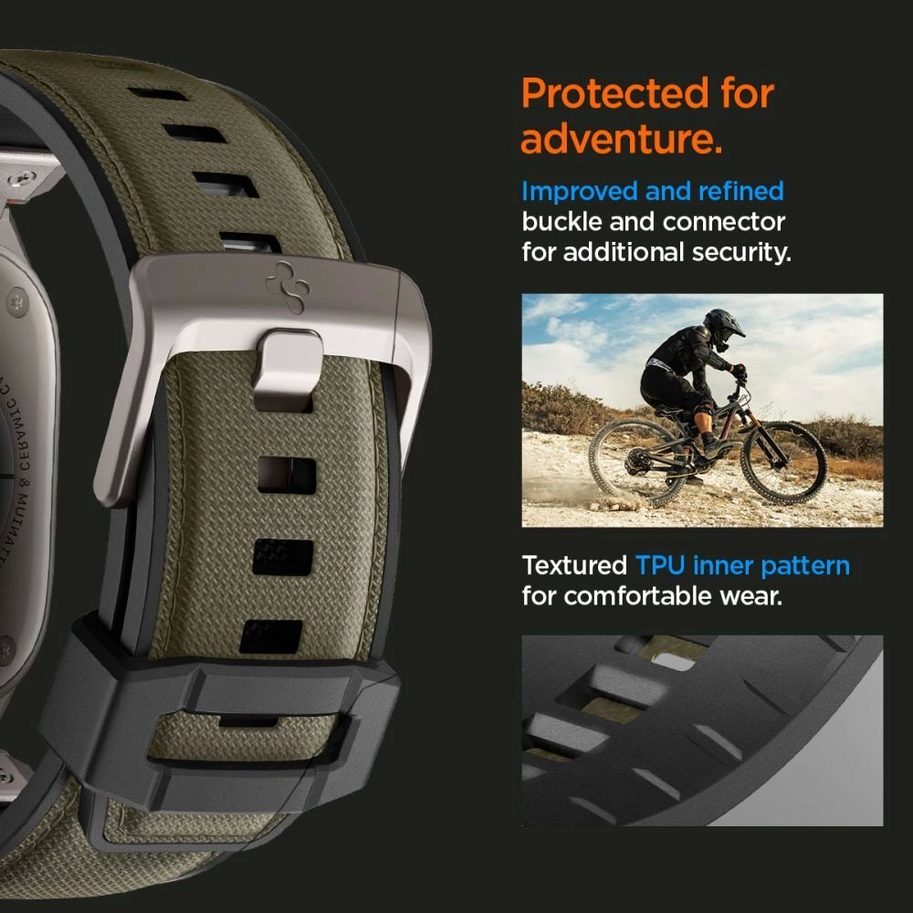 Apple Watch 44 / 45 / 46 / 49 mm Spigen DuraPro Armor dirželis – žalias 11