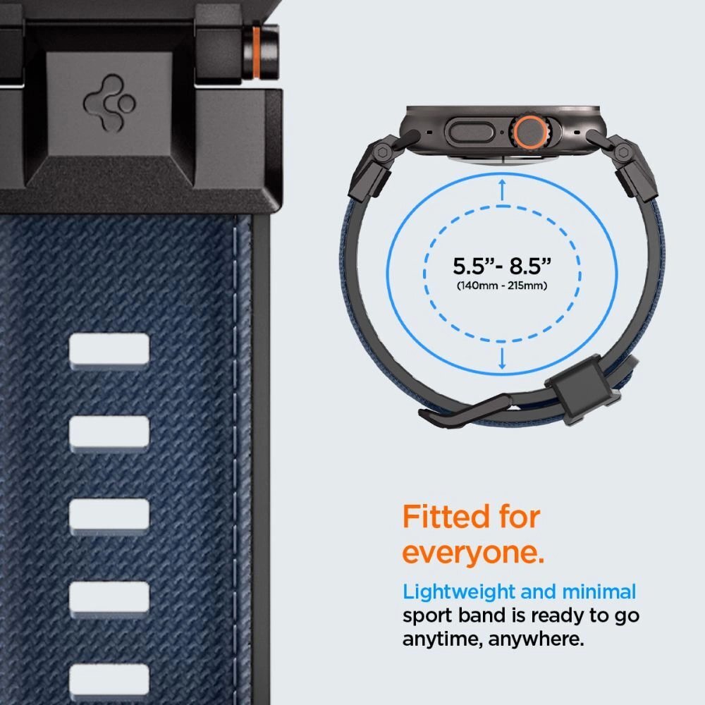 Apple Watch 44 / 45 / 46 / 49 mm Spigen DuraPro Armor dirželis – tamsiai mėlynas 9 Apple Watch 44 / 45 / 46 / 49 mm Spigen DuraPro Armor dirželis – tamsiai mėlynas 9