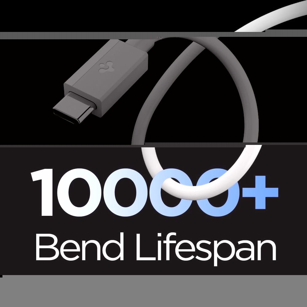 Krovimo kabelis Spigen EB6010AC USB-A / USB-C 60W 100 cm – baltas 3