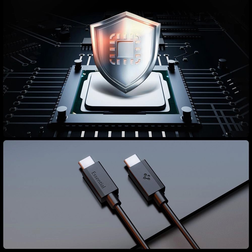 Krovimo kabelis Spigen EB6010CC USB-C 60W 100 cm – juodas 4 Krovimo kabelis Spigen EB6010CC USB-C 60W 100 cm – juodas 4