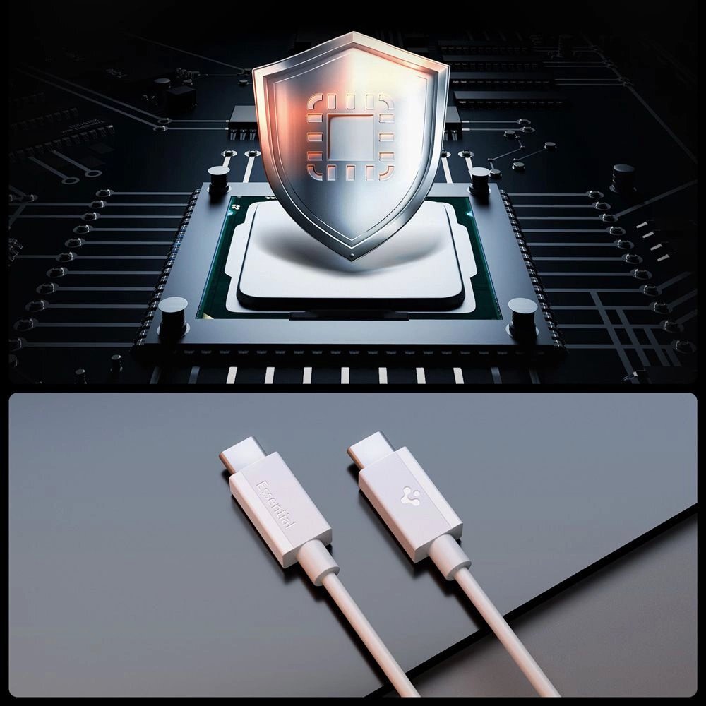 Krovimo kabelis Spigen EB6010CC USB-C 60W 100 cm – baltas 4 Krovimo kabelis Spigen EB6010CC USB-C 60W 100 cm – baltas 4