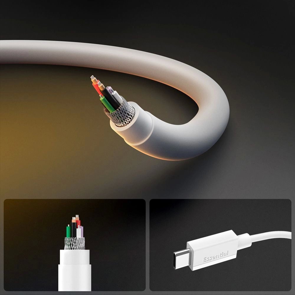 Krovimo kabelis Spigen EB6020CC 60W USB-C / USB-C 200 cm – baltas 5