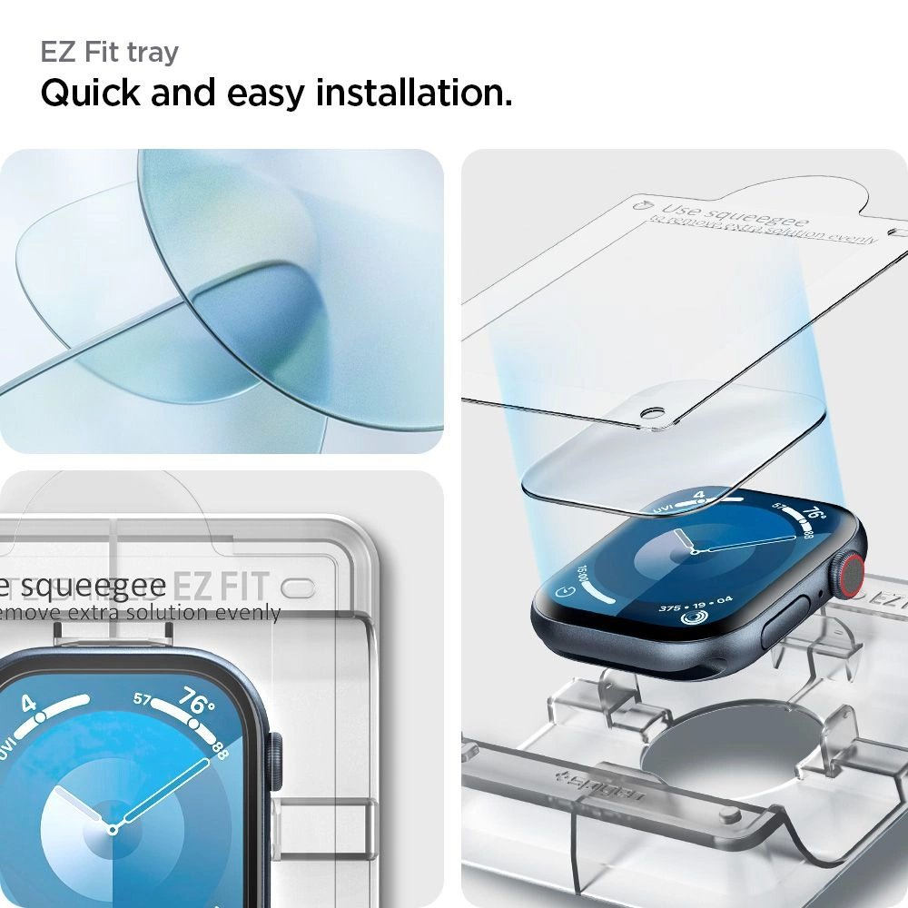 Spigen Elite Shield “EZ FIT” hibridinis stiklas 2 vnt. Apple Watch 10 (42 mm) – Skaidrus 6