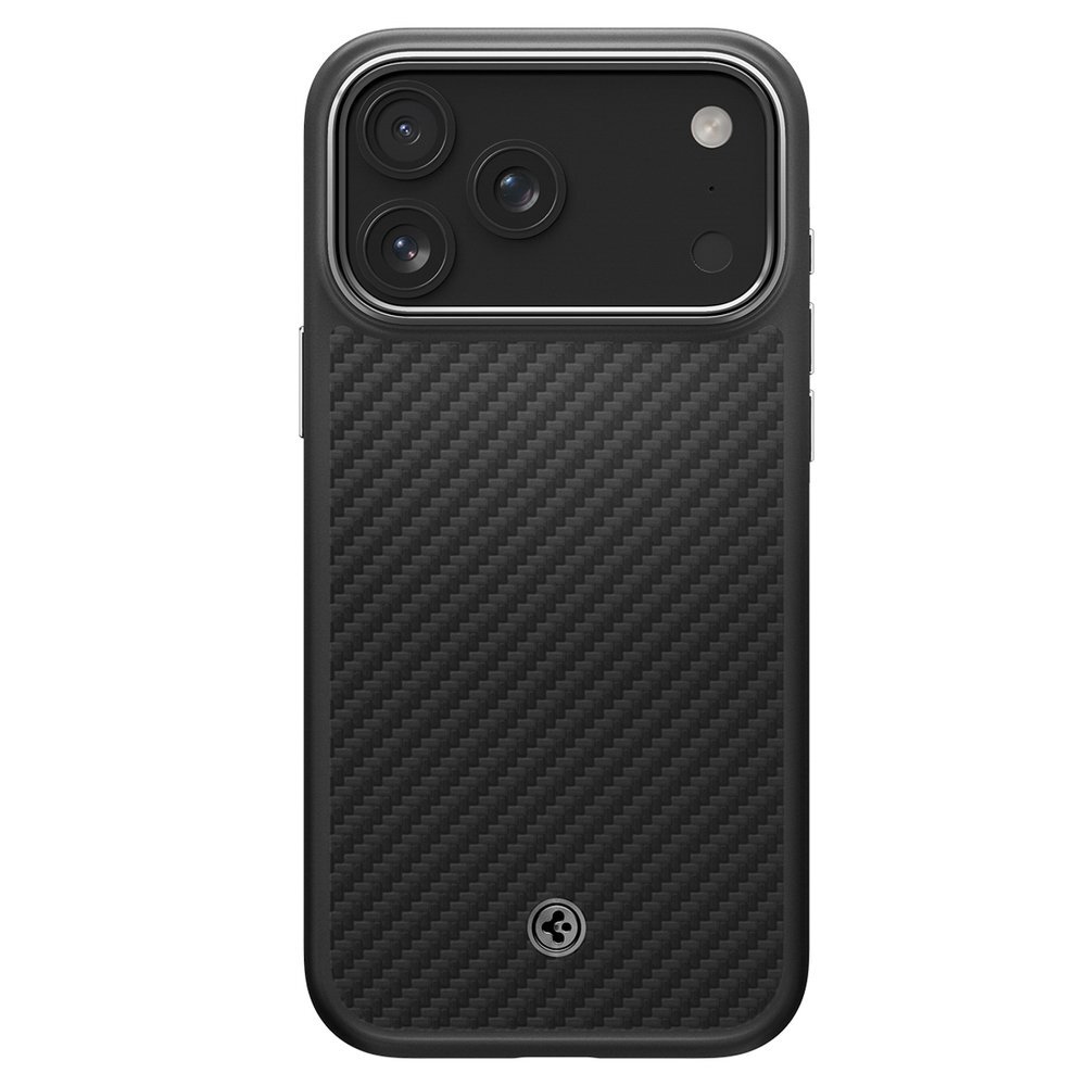 iPhone 17 Pro Max Spigen Enzo Aramid „T“ dėklas su MagSafe – juodas ir sidabrinis 1