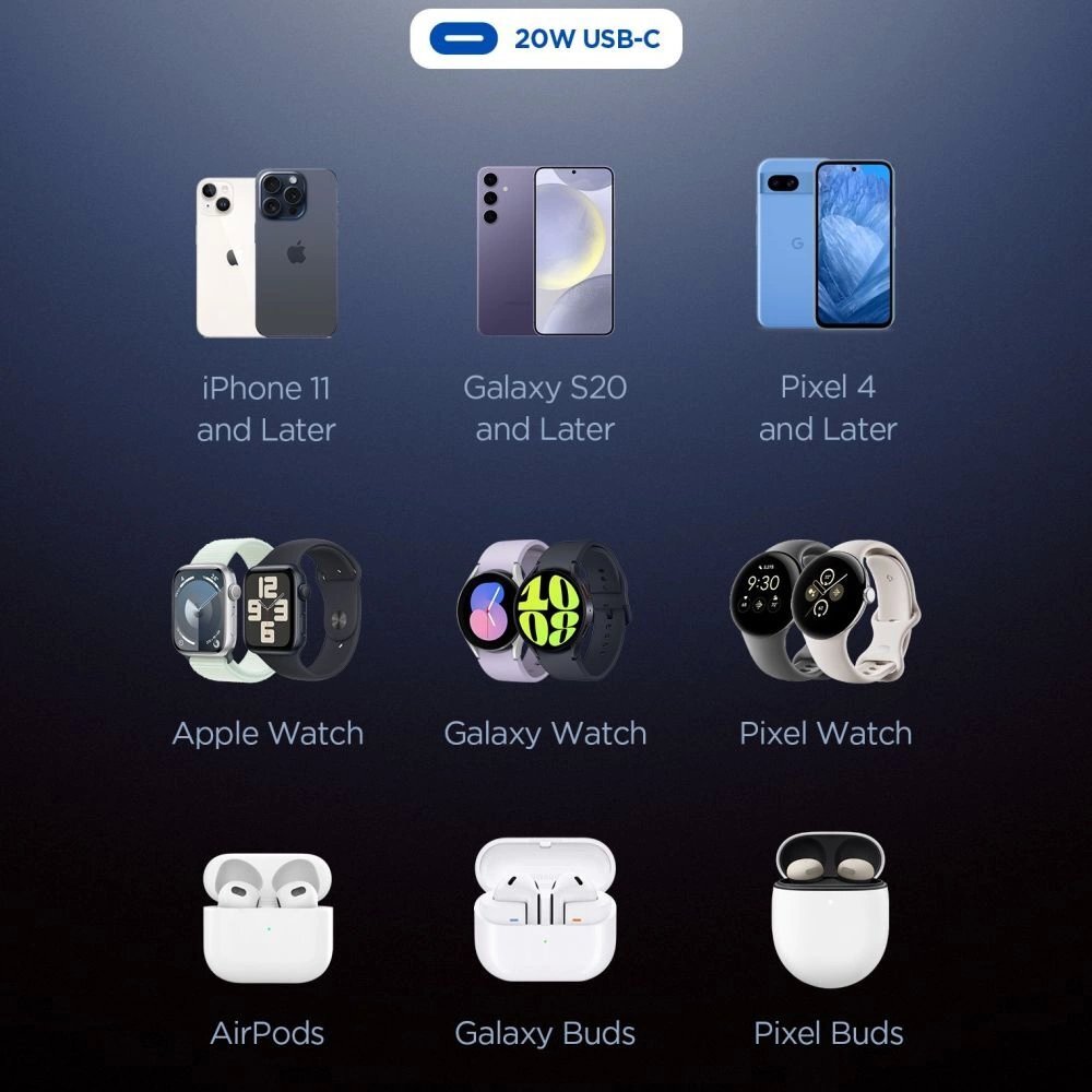 Sieninis įkroviklis Spigen Essential EE201EU USB-C 20W – baltas 4 Sieninis įkroviklis Spigen Essential EE201EU USB-C 20W – baltas 4