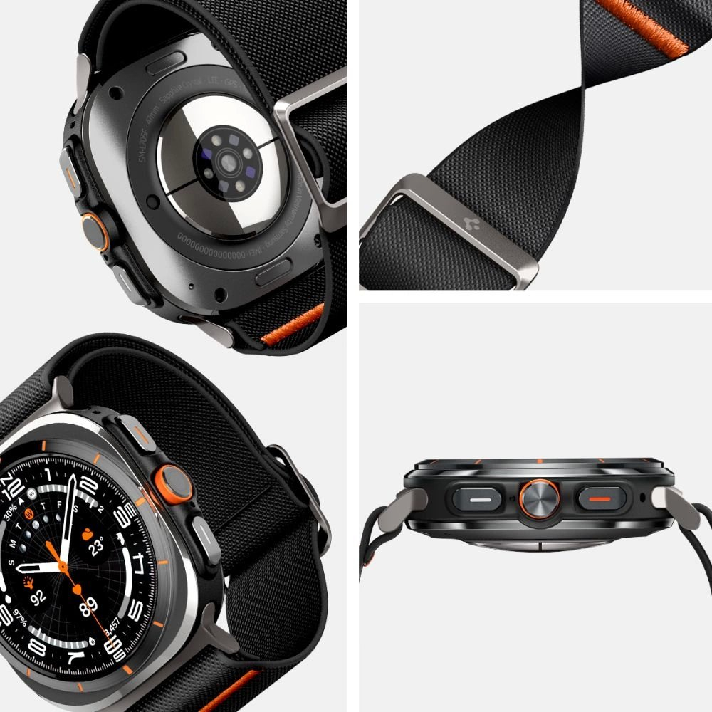 Galaxy Watch Ultra 47mm Spigen Fit Lite dirželis – juodas 10 Galaxy Watch Ultra 47mm Spigen Fit Lite dirželis – juodas 10