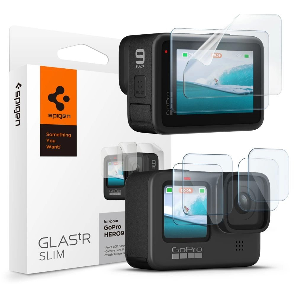 GoPro Hero 9 / 10 / 11 / 12 Spigen Glass.tR Slim grūdintas stiklas + plėvelė 2 rinkinys – skaidrus