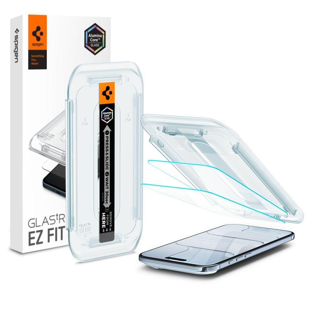 iPhone 17 Air Spigen Glas.tR EZ Fit grūdintas stiklas (2 vnt.) – skaidrus iPhone 17 Air Spigen Glas.tR EZ Fit grūdintas stiklas (2 vnt.) – skaidrus