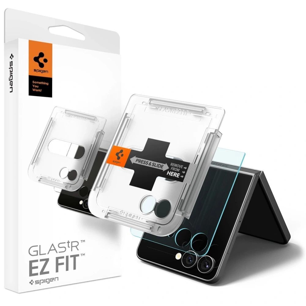Samsung Galaxy Z Flip 7 Spigen Glas.TR EZ Fit HD grūdintas stiklas – skaidrus Samsung Galaxy Z Flip 7 Spigen Glas.TR EZ Fit HD grūdintas stiklas – skaidrus