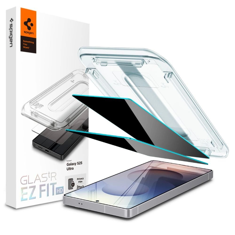Spigen Glas.TR "Ez Fit" Privacy (2 vnt.) privatumo stiklas skirtas Samsung Galaxy S25 Ultra Spigen Glas.TR "Ez Fit" Privacy (2 vnt.) privatumo stiklas skirtas Samsung Galaxy S25 Ultra