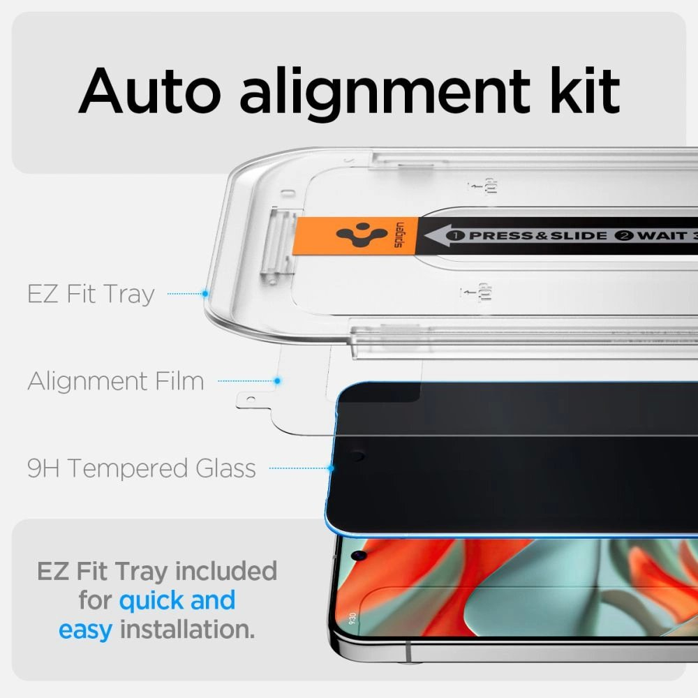 Google Pixel 9 Pro XL Spigen Glas.TR "Ez Fit" privatumo stiklas (2 vnt.) 8 Google Pixel 9 Pro XL Spigen Glas.TR "Ez Fit" privatumo stiklas (2 vnt.) 8