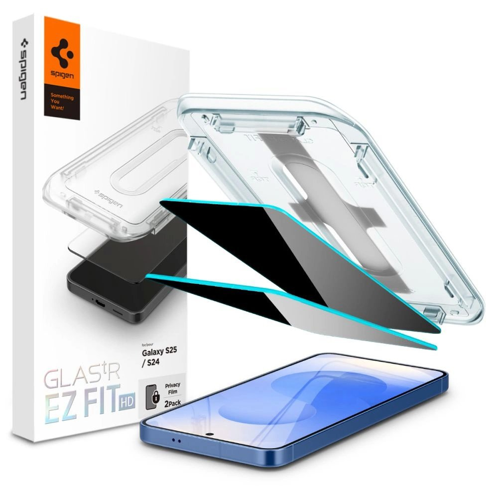Spigen Glas.TR "Ez Fit" Privacy HD (2 vnt.) privatumo stiklas skirtas Samsung Galaxy S24 / S25