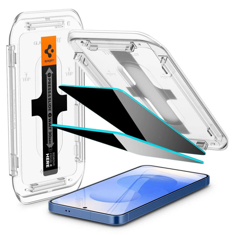 Spigen Glas.TR "Ez Fit" Privacy HD (2 vnt.) privatumo stiklas skirtas Samsung Galaxy S24 / S25 1