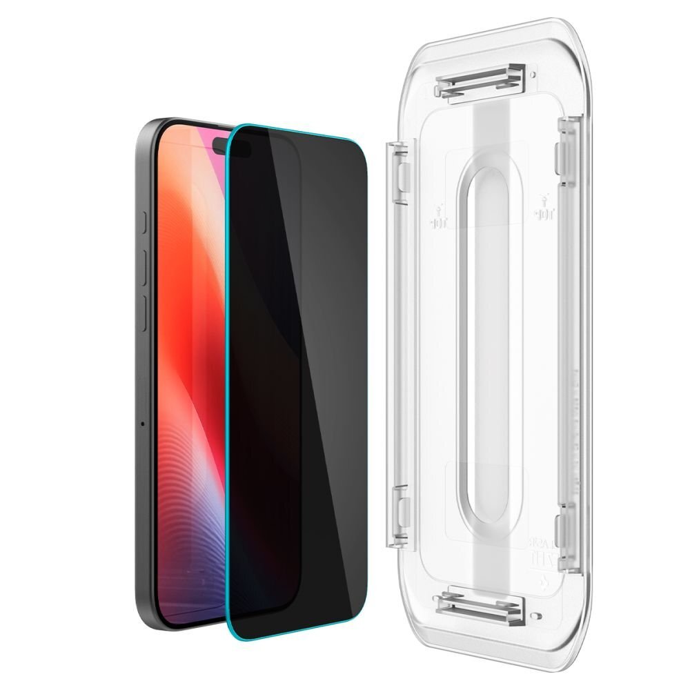 iPhone 16 Pro / 17 / 17 Pro privatumo apsauginis stiklas Spigen Glas.tR EZ Fit – 2 vnt. 13