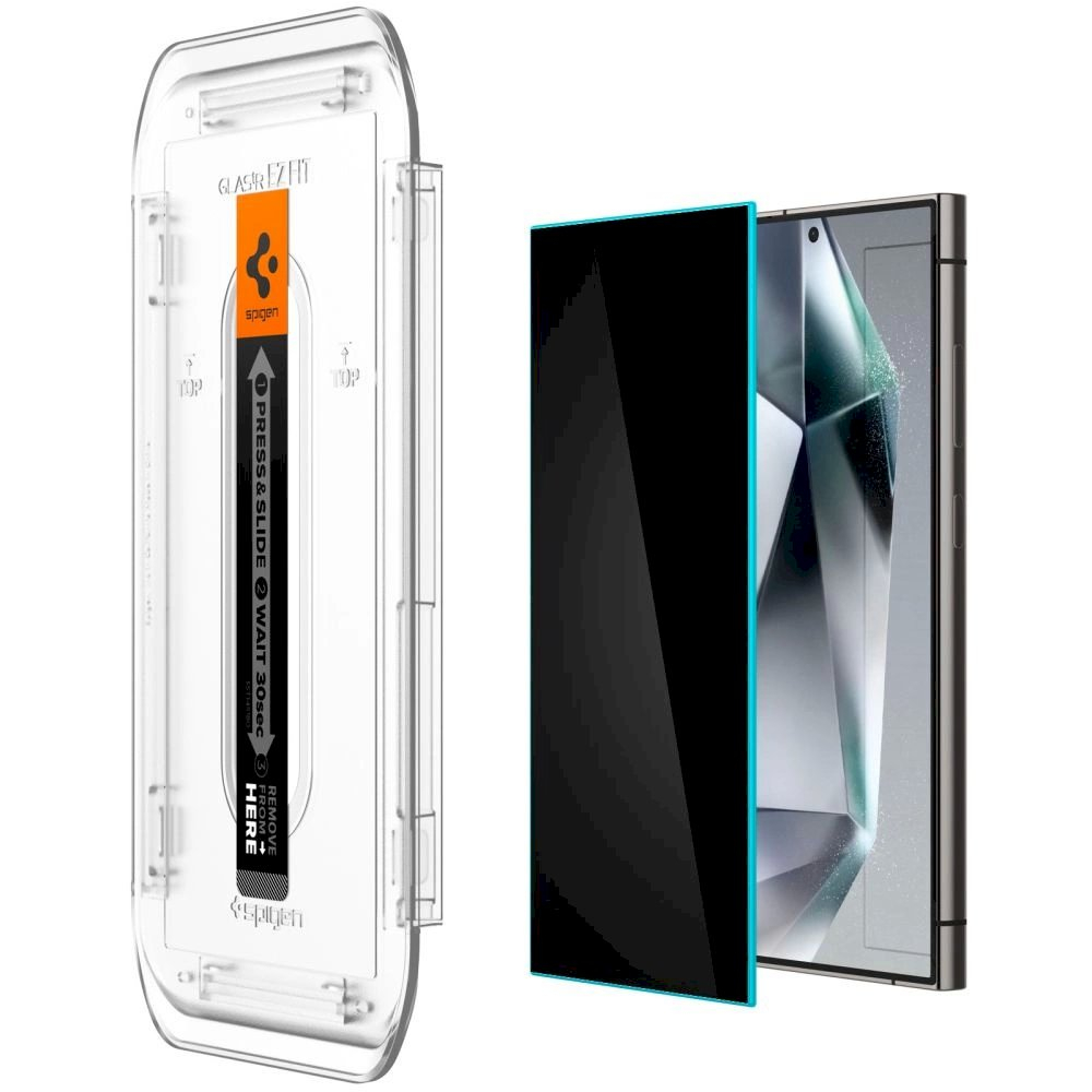 Spigen Glas.tR EZ Fit Privacy Apsauginis stiklas for Samsung Galaxy S24 Ultra - 2 pcs. 2 Spigen Glas.tR EZ Fit Privacy Apsauginis stiklas for Samsung Galaxy S24 Ultra - 2 pcs. 2