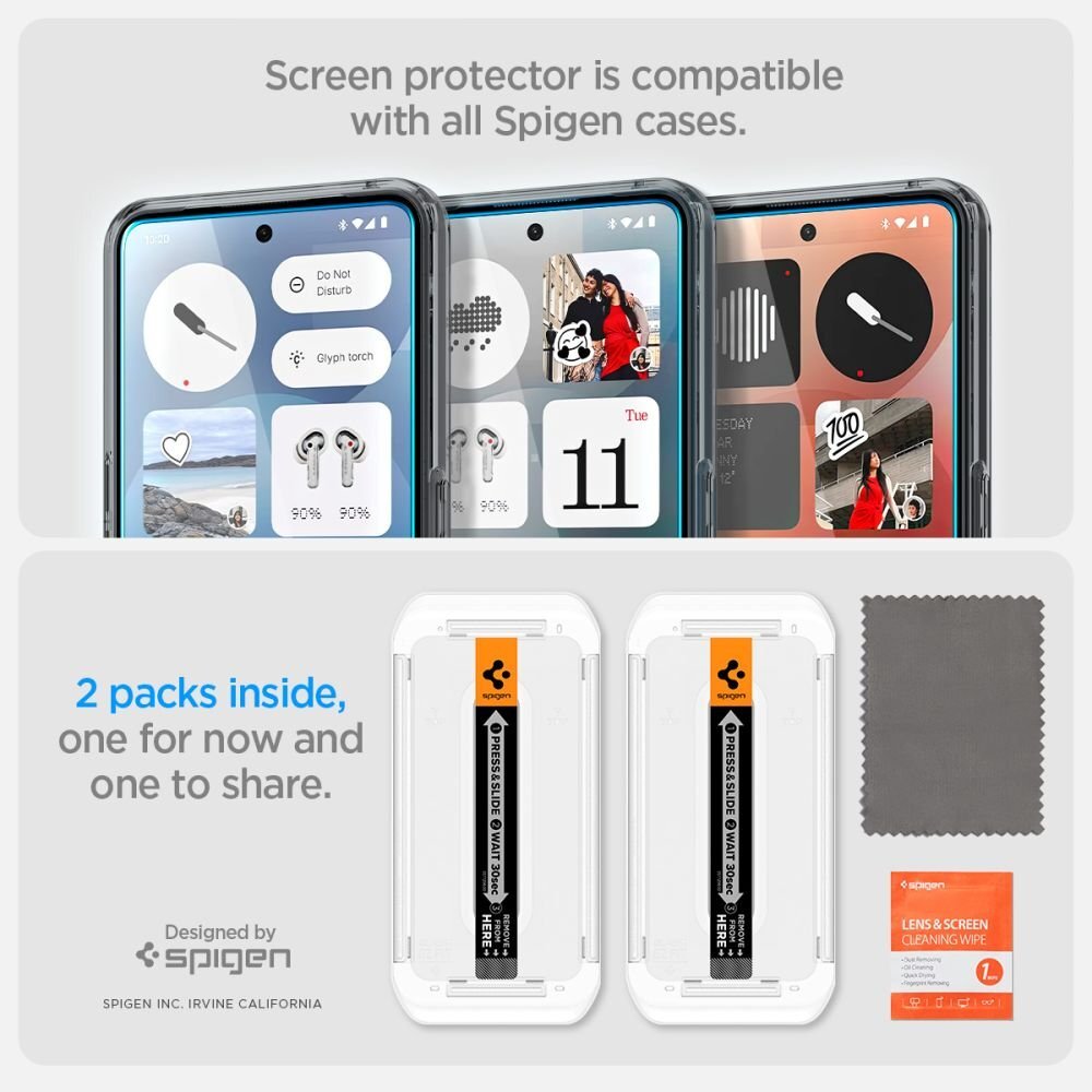 Nothing Phone 3 Spigen Glas.TR EZ Fit 2-pack grūdintas stiklas – skaidrus 12 Nothing Phone 3 Spigen Glas.TR EZ Fit 2-pack grūdintas stiklas – skaidrus 12