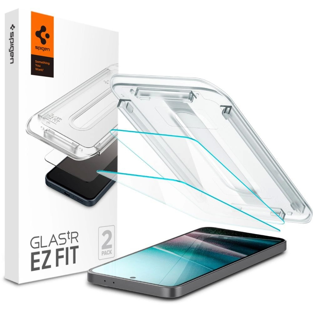 Spigen Glas.TR "Ez Fit" grūdintas stiklas (2 vnt.) skirtas Samsung Galaxy A36 5G – skaidrus Spigen Glas.TR "Ez Fit" grūdintas stiklas (2 vnt.) skirtas Samsung Galaxy A36 5G – skaidrus