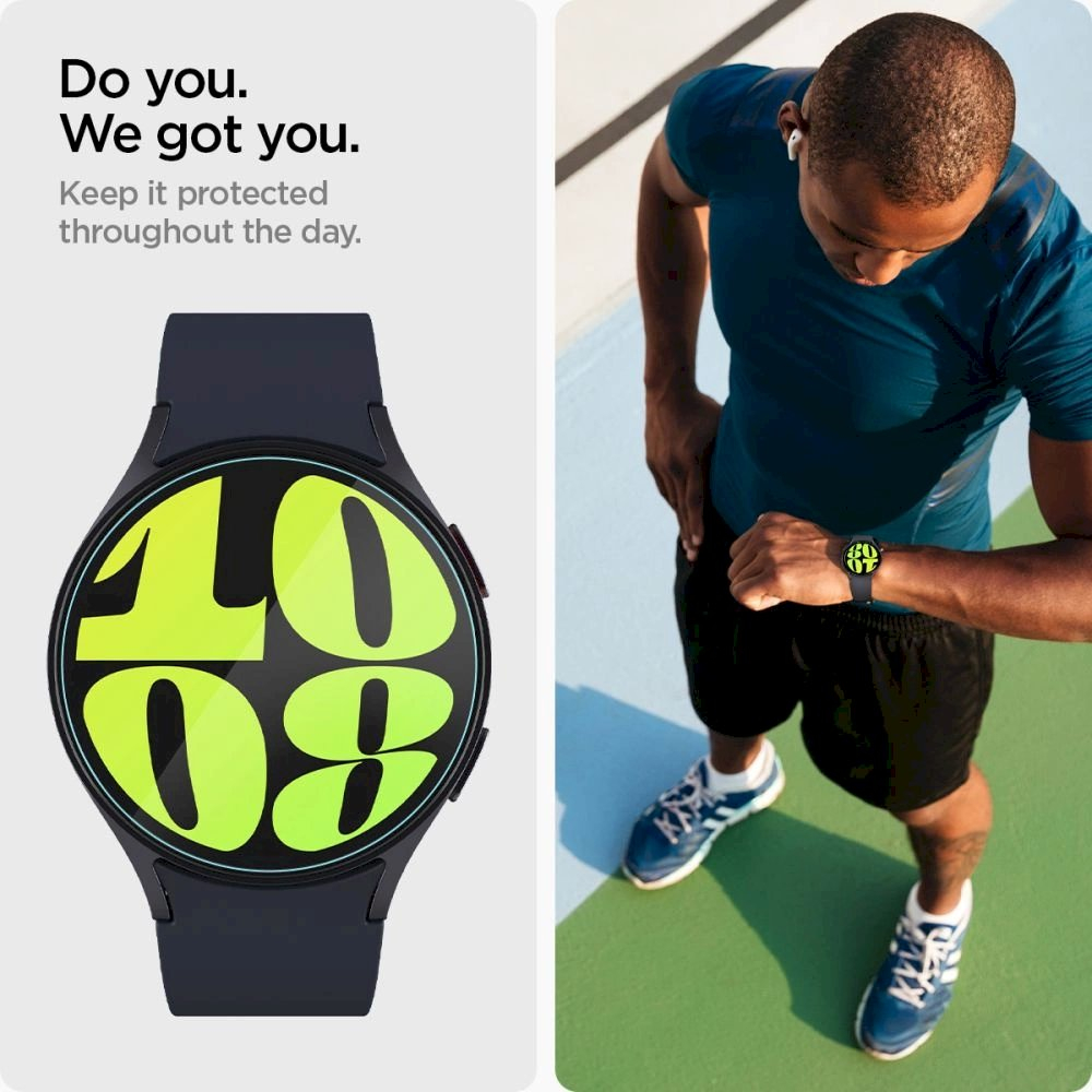 Spigen Glas.tR EZ Fit apsauginis stiklas Samsung Galaxy Watch 7 (44 mm) – 2 vnt. 6 Spigen Glas.tR EZ Fit apsauginis stiklas Samsung Galaxy Watch 7 (44 mm) – 2 vnt. 6