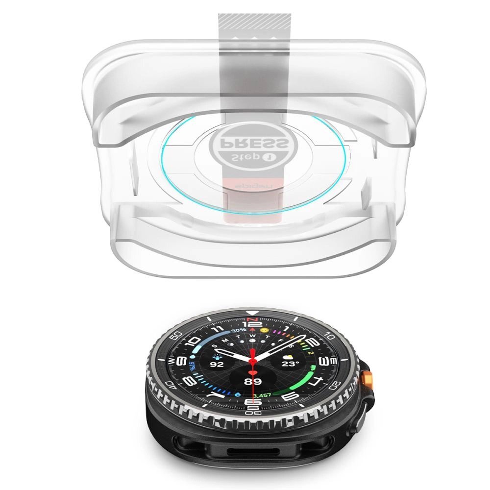 Samsung Galaxy Watch 8 46mm Spigen Glas.TR Ez-Fit grūdintas stiklas – skaidrus 4 Samsung Galaxy Watch 8 46mm Spigen Glas.TR Ez-Fit grūdintas stiklas – skaidrus 4