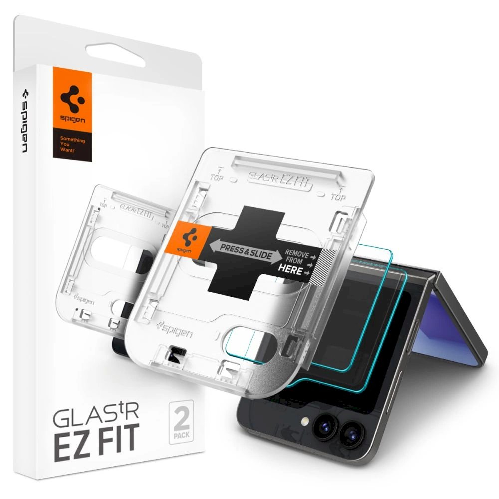 Spigen Glas.tR EZ Fit Apsauginis stiklas Samsung Galaxy Z Flip 6 - 2 pcs. Spigen Glas.tR EZ Fit Apsauginis stiklas Samsung Galaxy Z Flip 6 - 2 pcs.