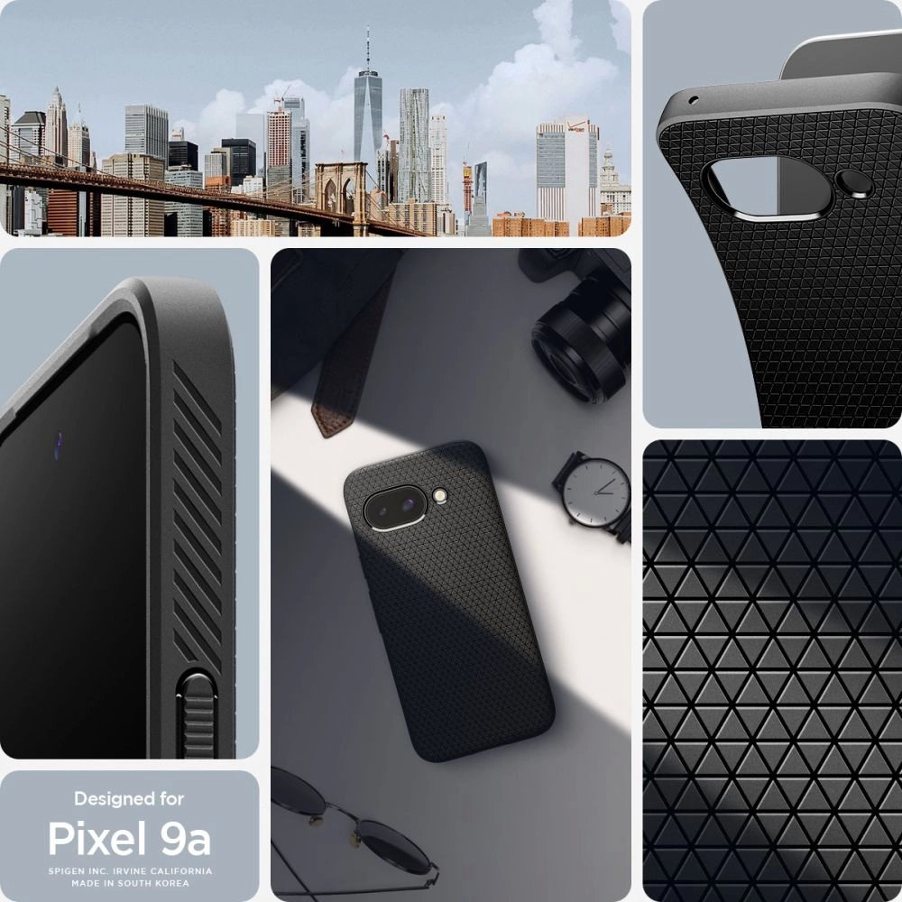 Spigen Liquid Air dėklas Google Pixel 9A - matinės juodos 11 Spigen Liquid Air dėklas Google Pixel 9A - matinės juodos 11