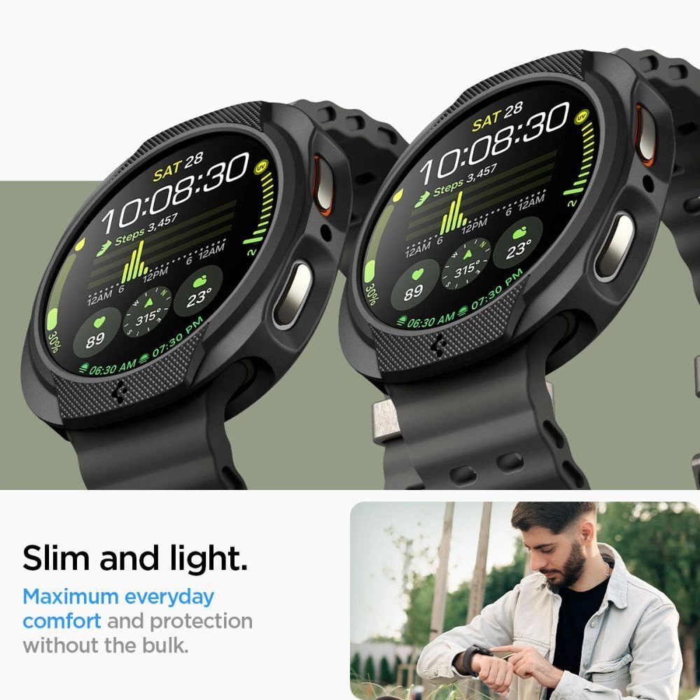 Samsung Galaxy Watch 8 40mm dėklas Spigen Liquid Air – matinės juodos spalvos 11