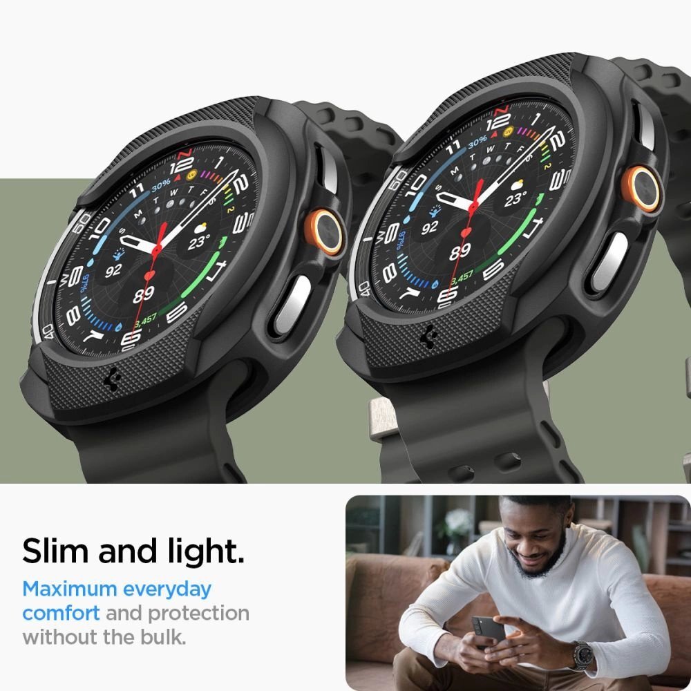 Samsung Galaxy Watch 8 Classic 46mm dėklas Spigen Liquid Air – juodas 11 Samsung Galaxy Watch 8 Classic 46mm dėklas Spigen Liquid Air – juodas 11