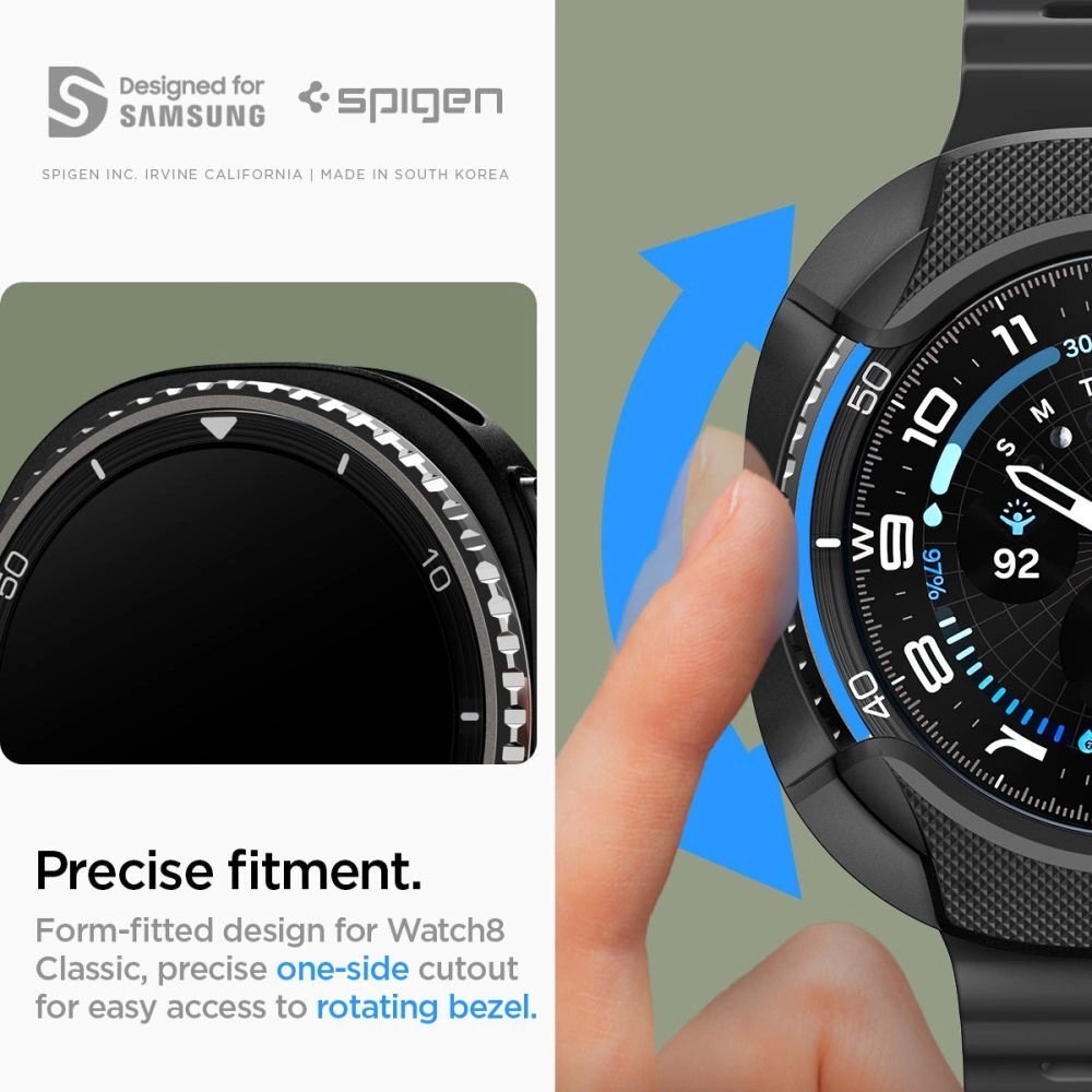 Samsung Galaxy Watch 8 Classic 46mm dėklas Spigen Liquid Air – juodas 12