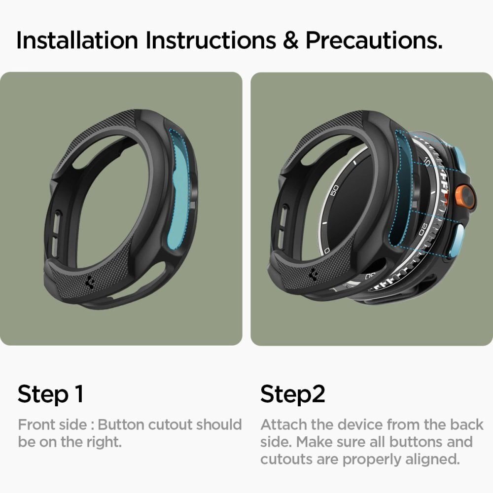 Samsung Galaxy Watch 8 Classic 46mm dėklas Spigen Liquid Air – juodas 13 Samsung Galaxy Watch 8 Classic 46mm dėklas Spigen Liquid Air – juodas 13