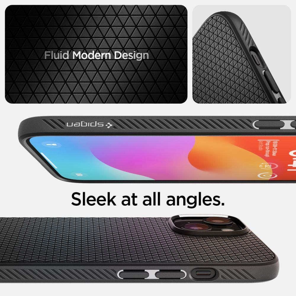 Apsauginis silikono dėklas Spigen LIQUID AIR IPHONE 15 MATTE Juodas 9 Apsauginis silikono dėklas Spigen LIQUID AIR IPHONE 15 MATTE Juodas 9