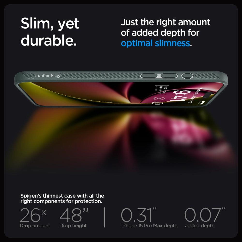 Apsauginis silikono dėklas Spigen LIQUID AIR IPHONE 15 PRO MAX ABYSS žalias 12 Apsauginis silikono dėklas Spigen LIQUID AIR IPHONE 15 PRO MAX ABYSS žalias 12