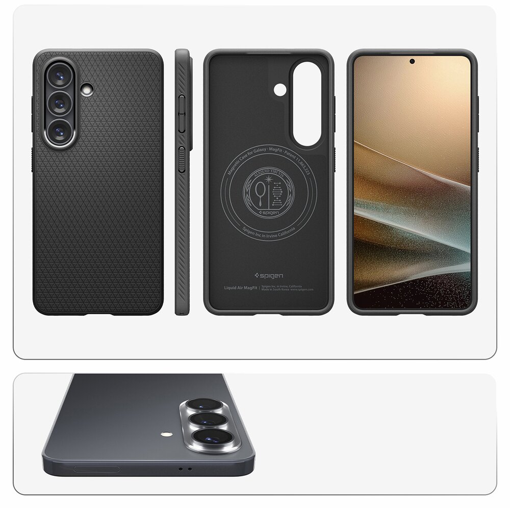 Samsung Galaxy S26+ Spigen Liquid Air Mag MagSafe dėklas – matinė juoda 17