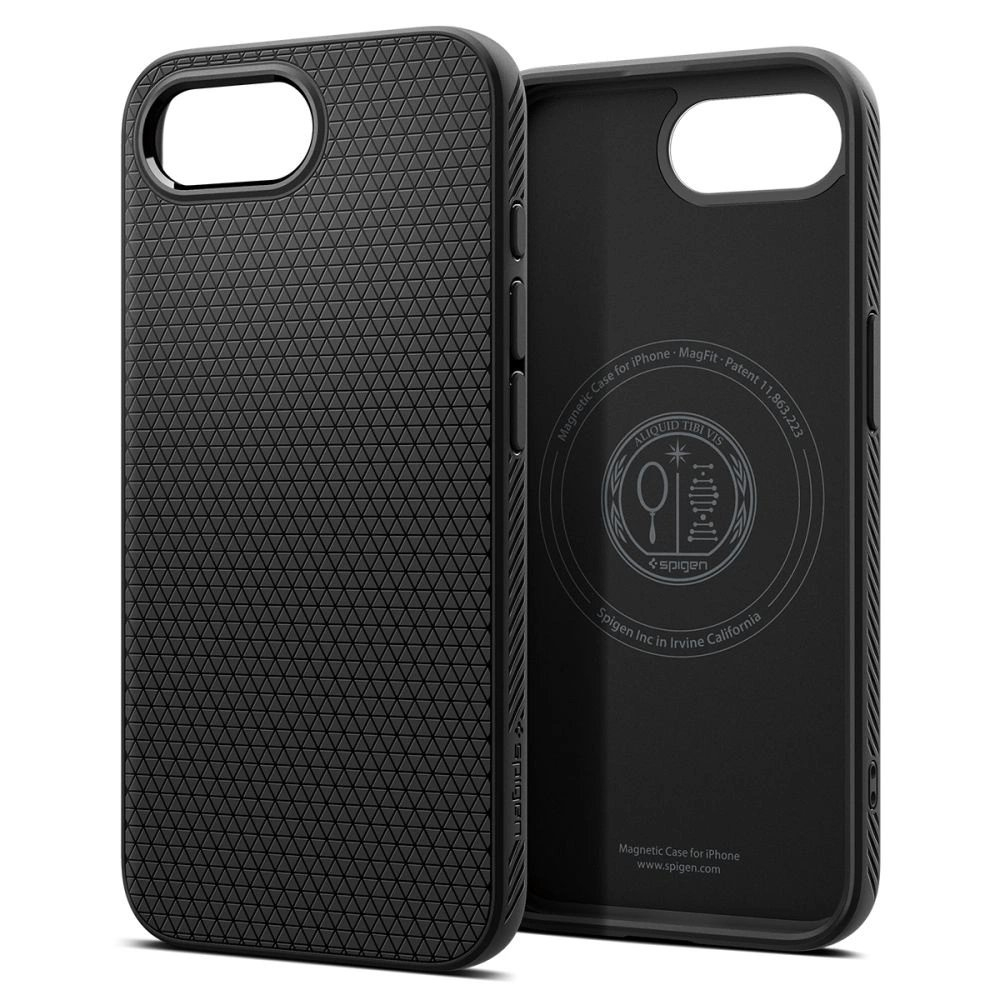 Spigen Liquid Air Mag MagSafe iPhone 16e Dėklas - Matinis Juodas 1 Spigen Liquid Air Mag MagSafe iPhone 16e Dėklas - Matinis Juodas 1