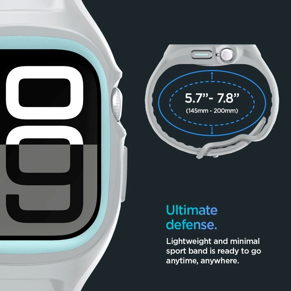 Apple Watch 10 46mm Spigen Liquid Air Pro dirželis – pilkas 12