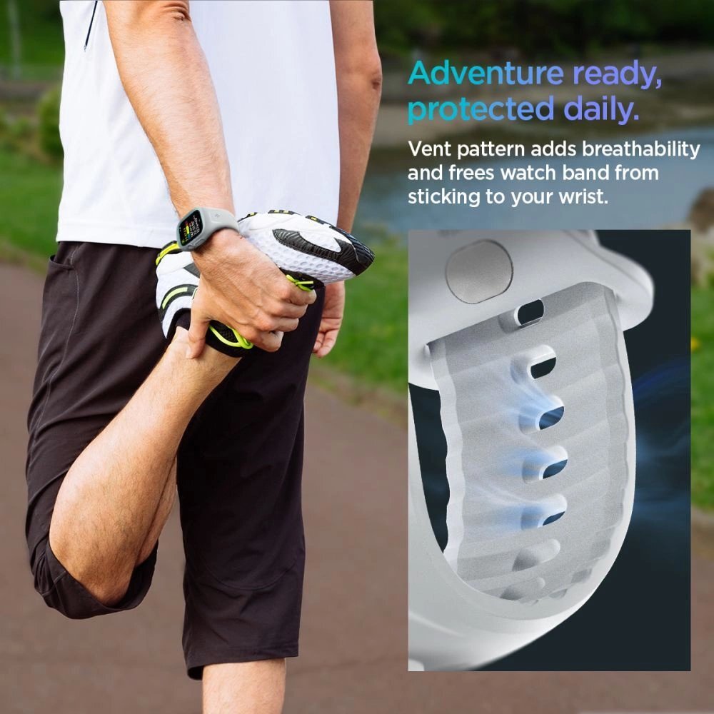 Apple Watch 10 46mm Spigen Liquid Air Pro dirželis – pilkas 13