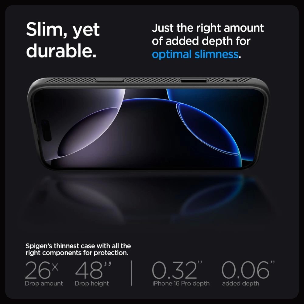 iPhone 16 Pro Spigen Liquid Air “T” MagSafe dėklas – matinės juodos spalvos 13