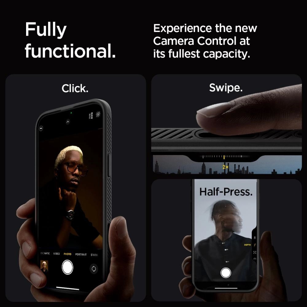 iPhone 16 Pro Max Spigen Liquid Air „T“ MagSafe dėklas – matinės juodos spalvos 11