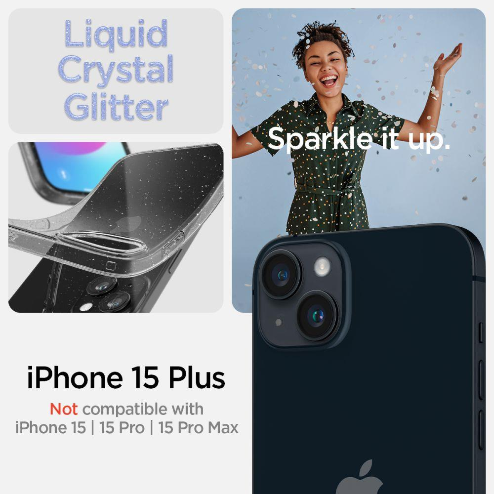 Apsauginis silikono dėklas Spigen LIQUID CRYSTAL IPHONE 15 PLUS GLITTER CRYSTAL Permatomas Blizgus 8 Apsauginis silikono dėklas Spigen LIQUID CRYSTAL IPHONE 15 PLUS GLITTER CRYSTAL Permatomas Blizgus 8