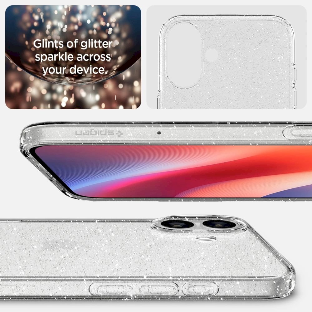Spigen Liquid Crystal iPhone 16 Case - Clear Glitter 5 Spigen Liquid Crystal iPhone 16 Case - Clear Glitter 5