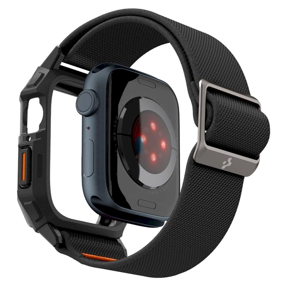 Apple Watch 4 / 5 / 6 / 7 / 8 / 9 / SE (44 / 45 mm) Spigen Lite Fit Pro dėklas-dirželis – matinės juodos spalvos 2